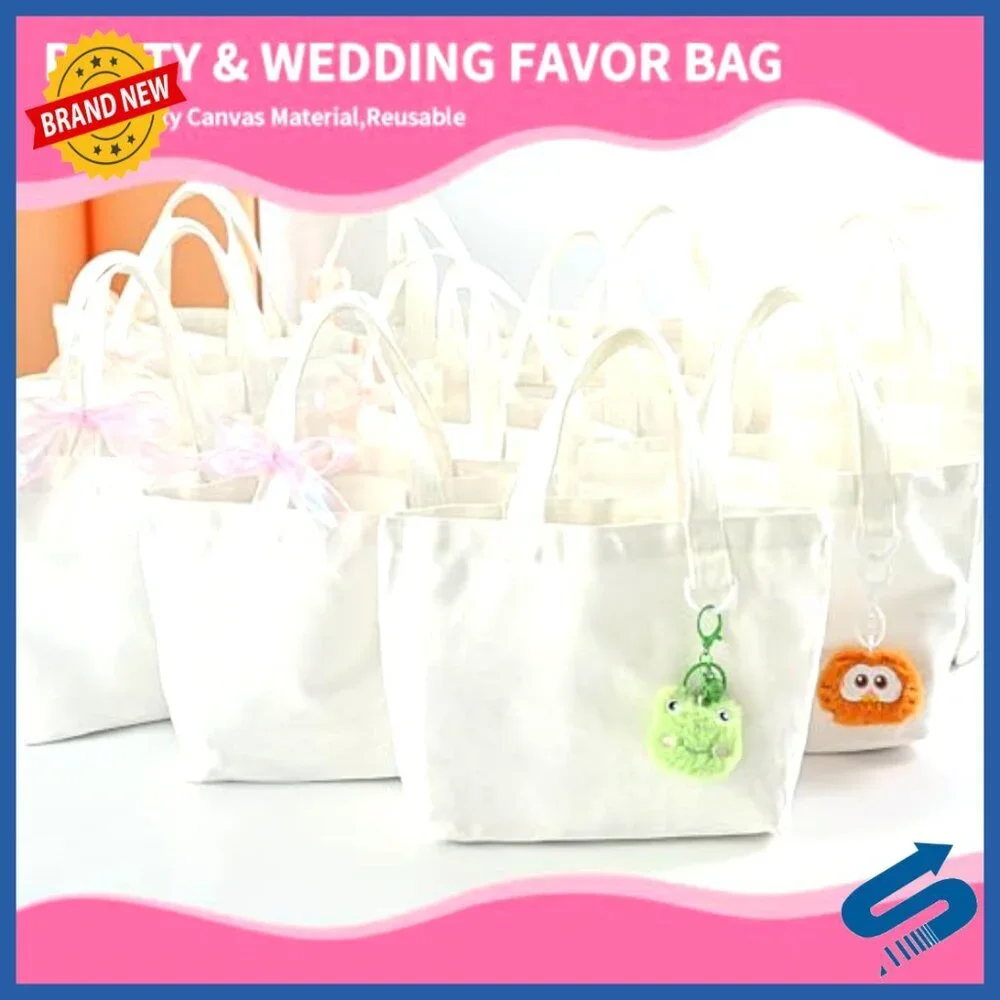 Mini Canvas Tote Bags Bulk DIY Sublimation Reusable Cute Compact Everyday